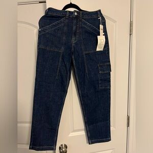 Pilcro Women's Dark Blue Cargo Jeans